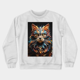 Cat Fold Art Style Crewneck Sweatshirt